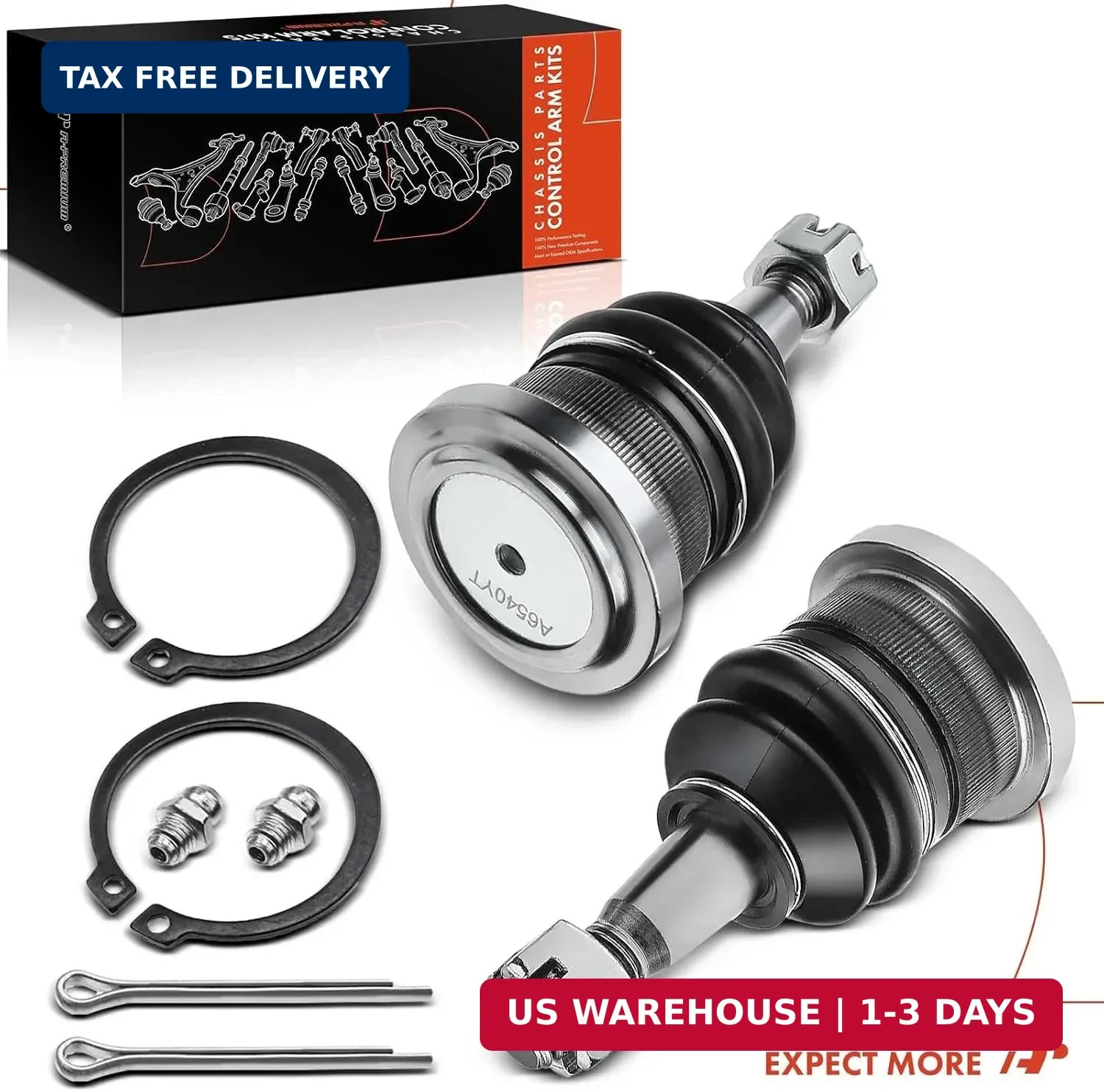 A-Premium 2 x Front Upper Ball Joint, Compatible with Chevy GMC Cadillac – 1999-