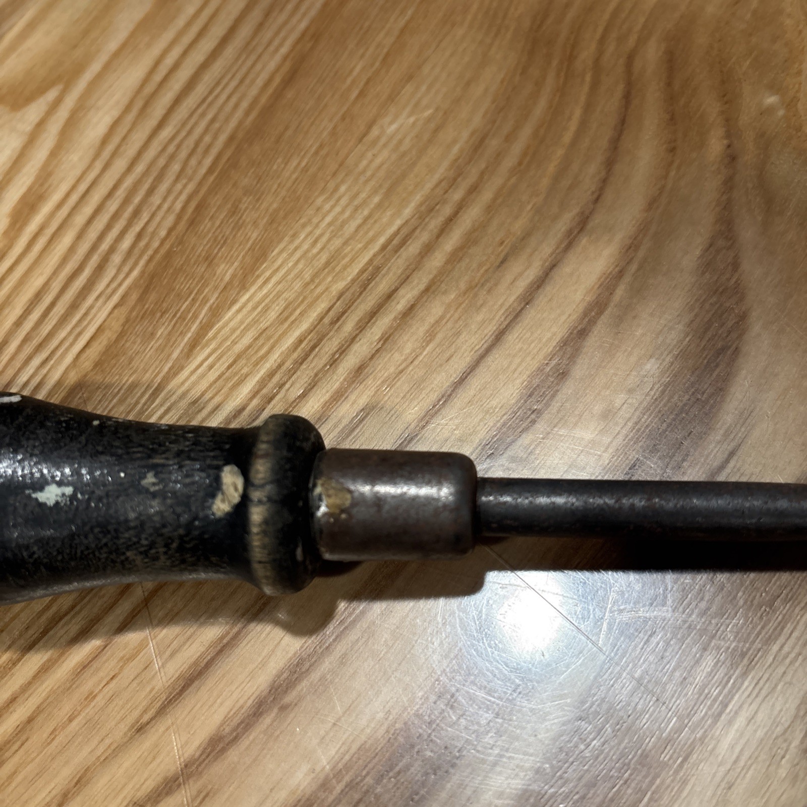 Vintage 8″ Wooden Handle Flat Head / Straight Screwdriver USED