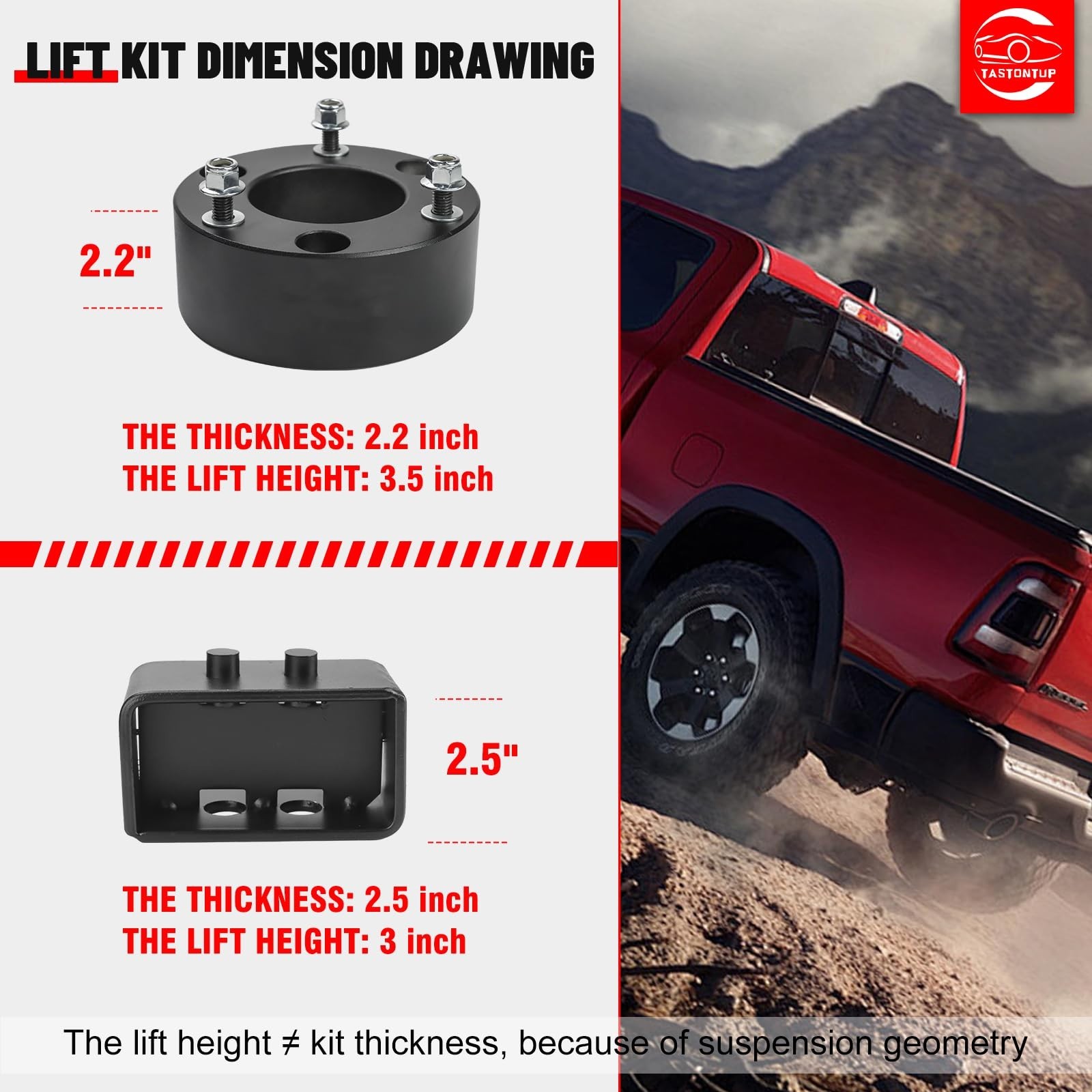 3.5″ Front & 3″ Rear Leveling Lift Kit for 2004–2020 Ford F-150 2WD/4WD, F