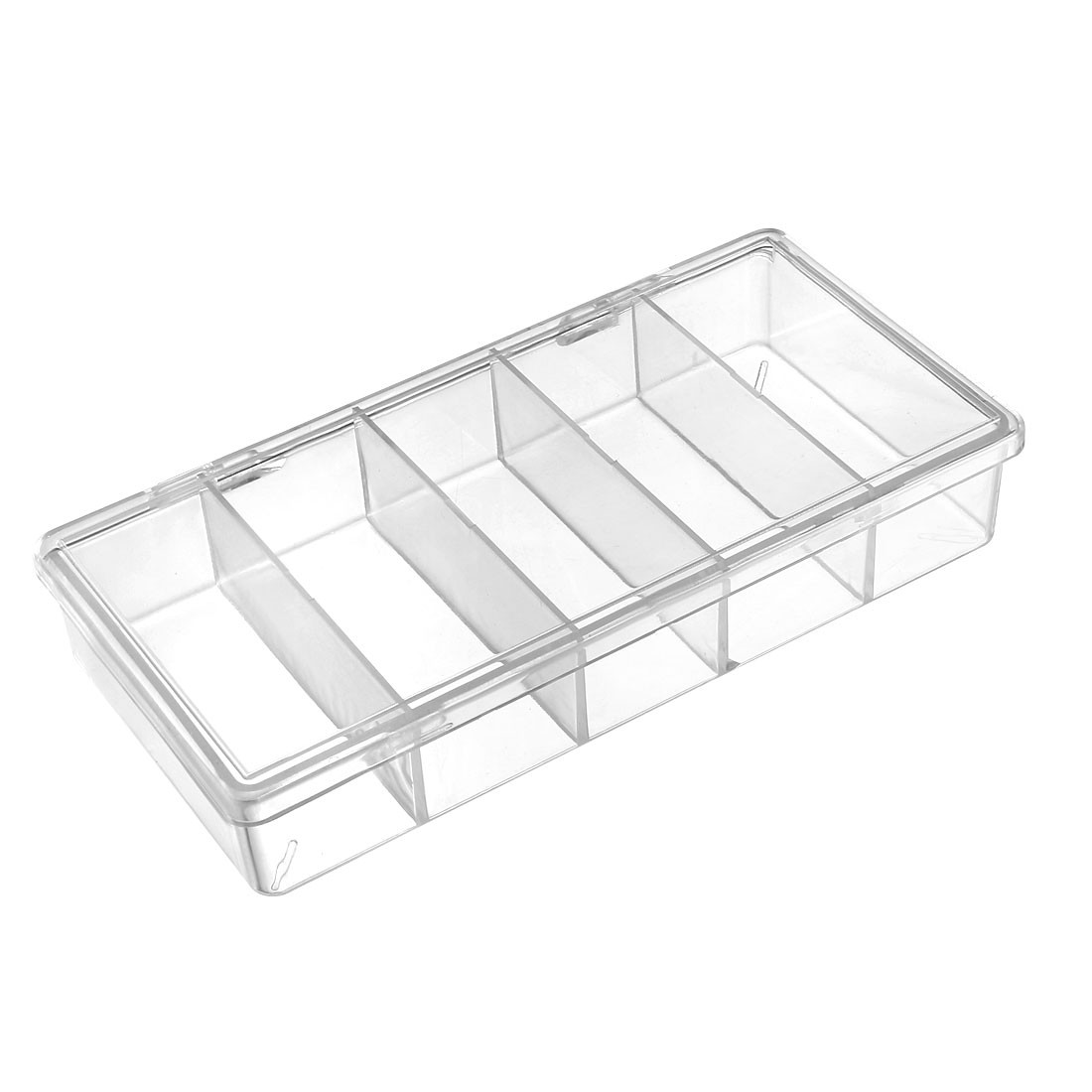Component Storage Box PS Fixed 5 Grids Clear White 175x85x34mm