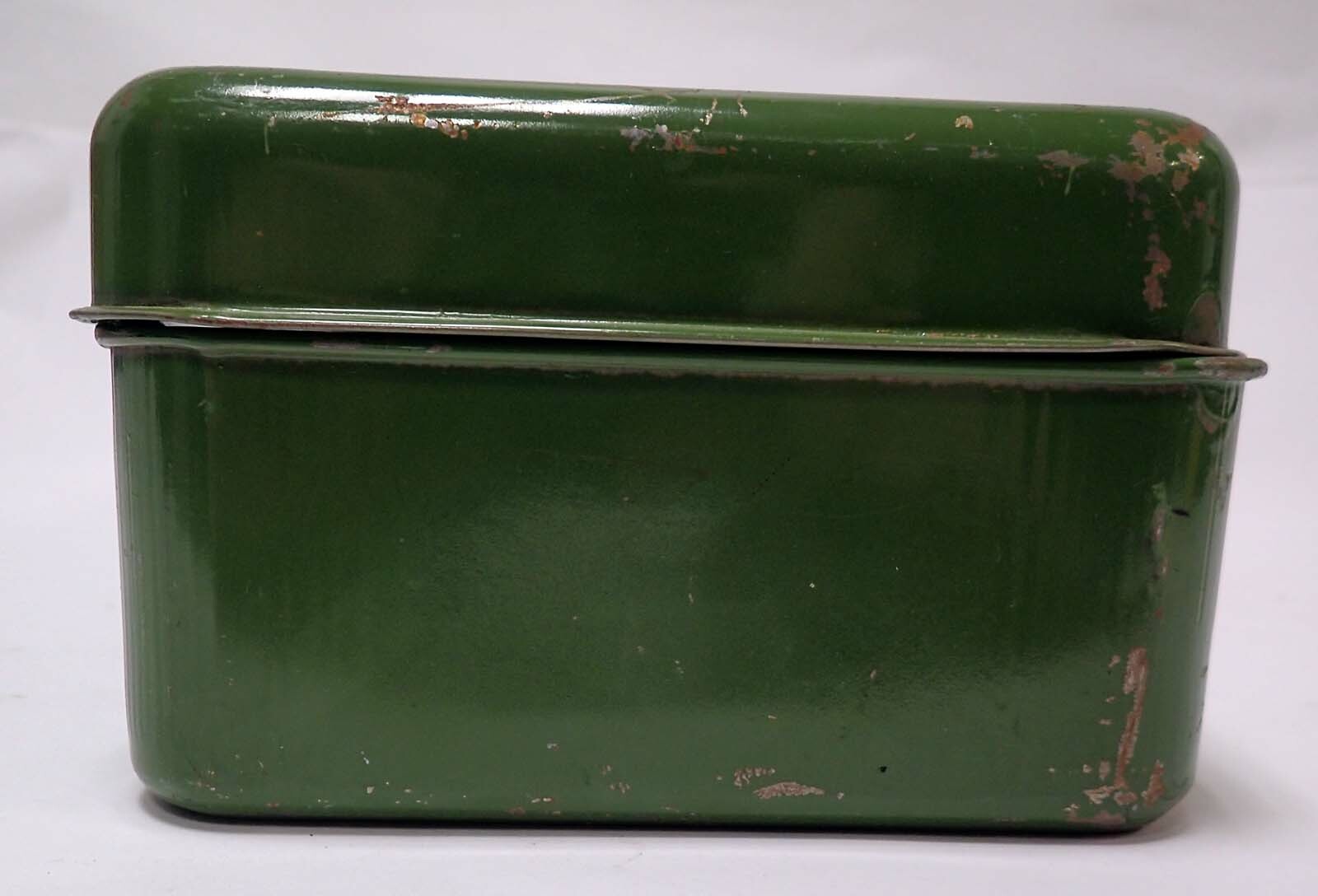 VINTAGE UNION GREEN TOOL BOX 13.5 X 7.25 X 4 IN