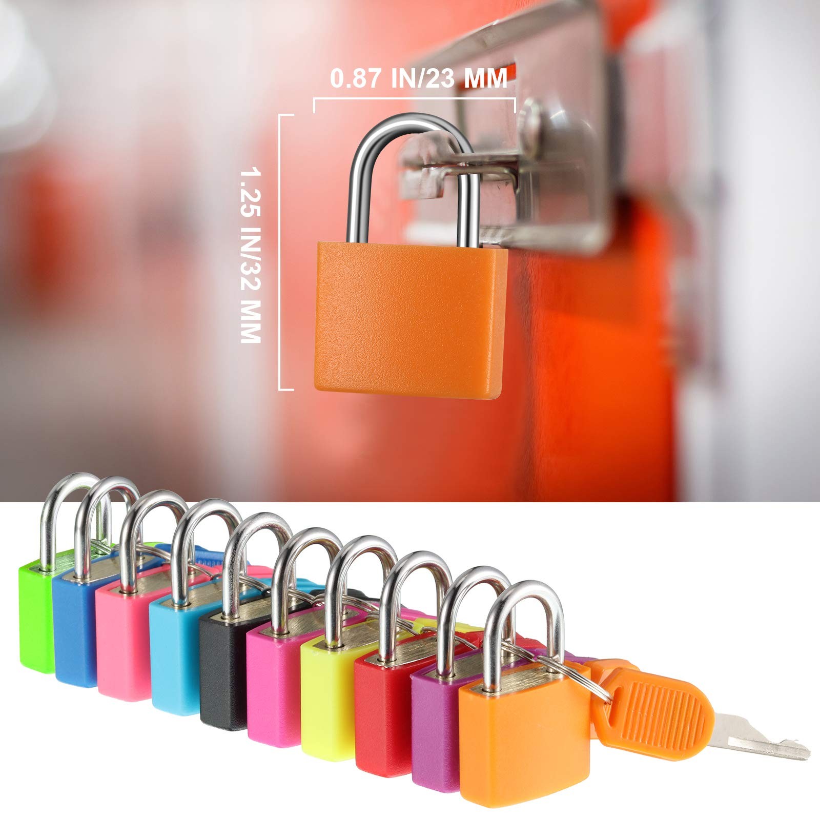 6 Pcs Suitcase Padlocks with Keys, Small Luggage Locks for Home School