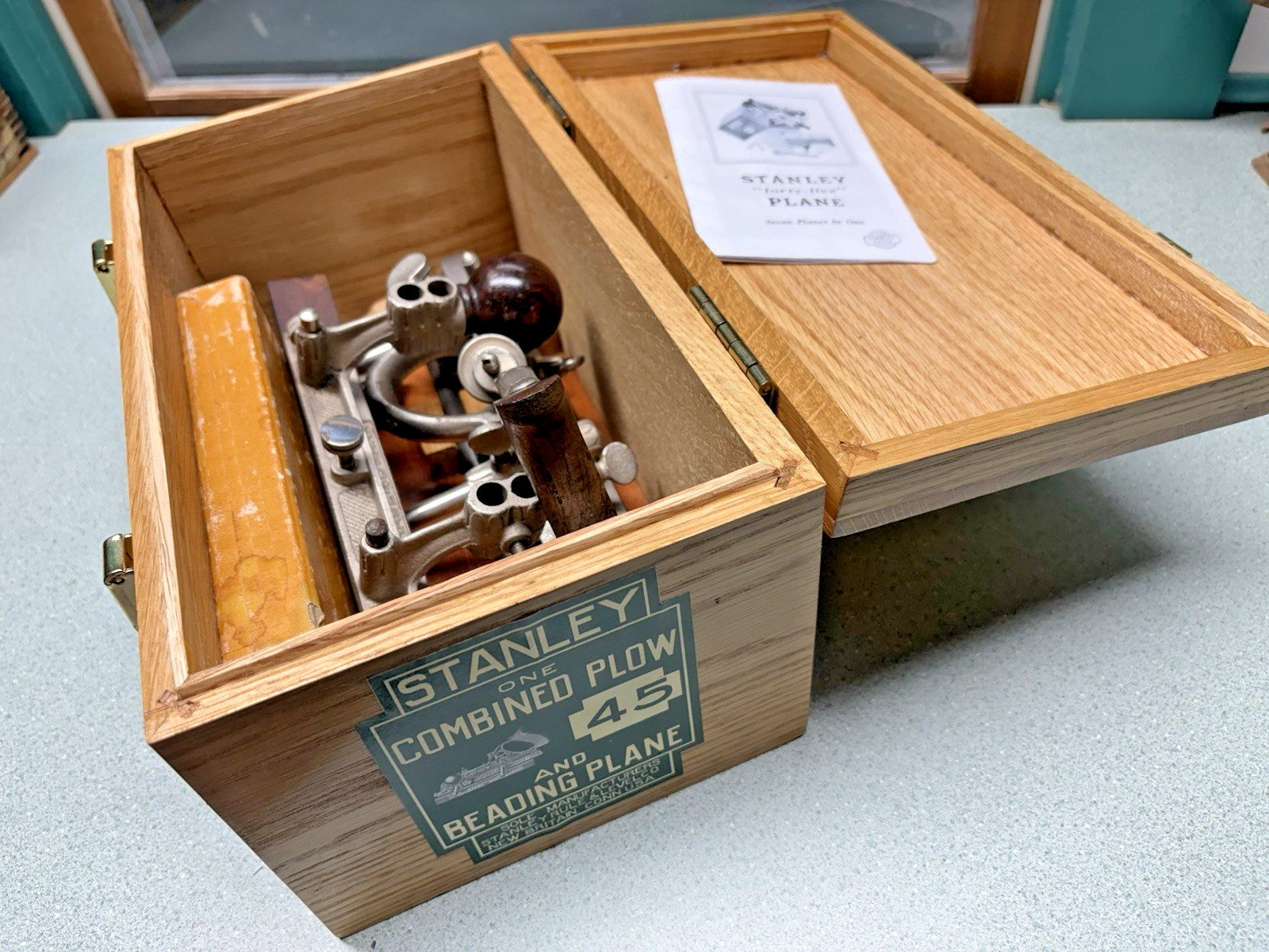 Stanley No 45 Combination Plane complete Cutters custom box mint NICE Sweetheart