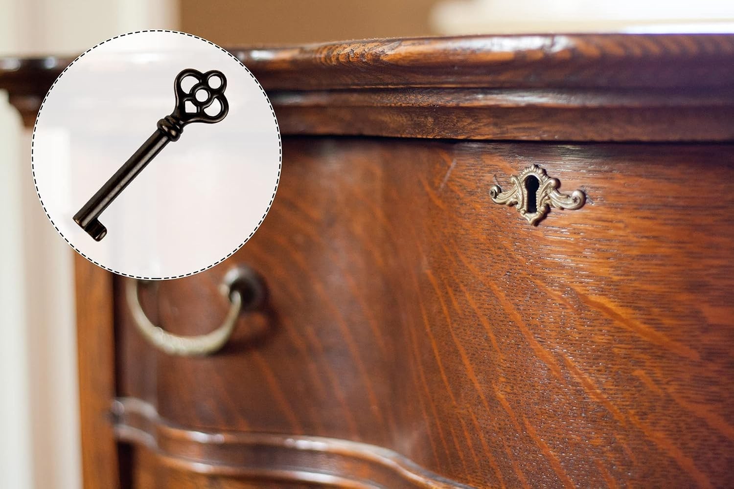 Universal Antique Brass Skeleton Keys – Ideal for Restoring Vintage Furniture