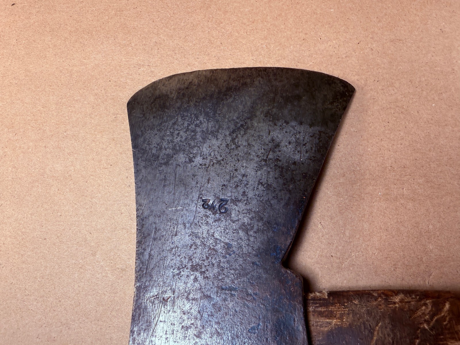Vintage Blue Hand Axe Made In Sweden 2-1/2 Lb With Original Wood Handle
