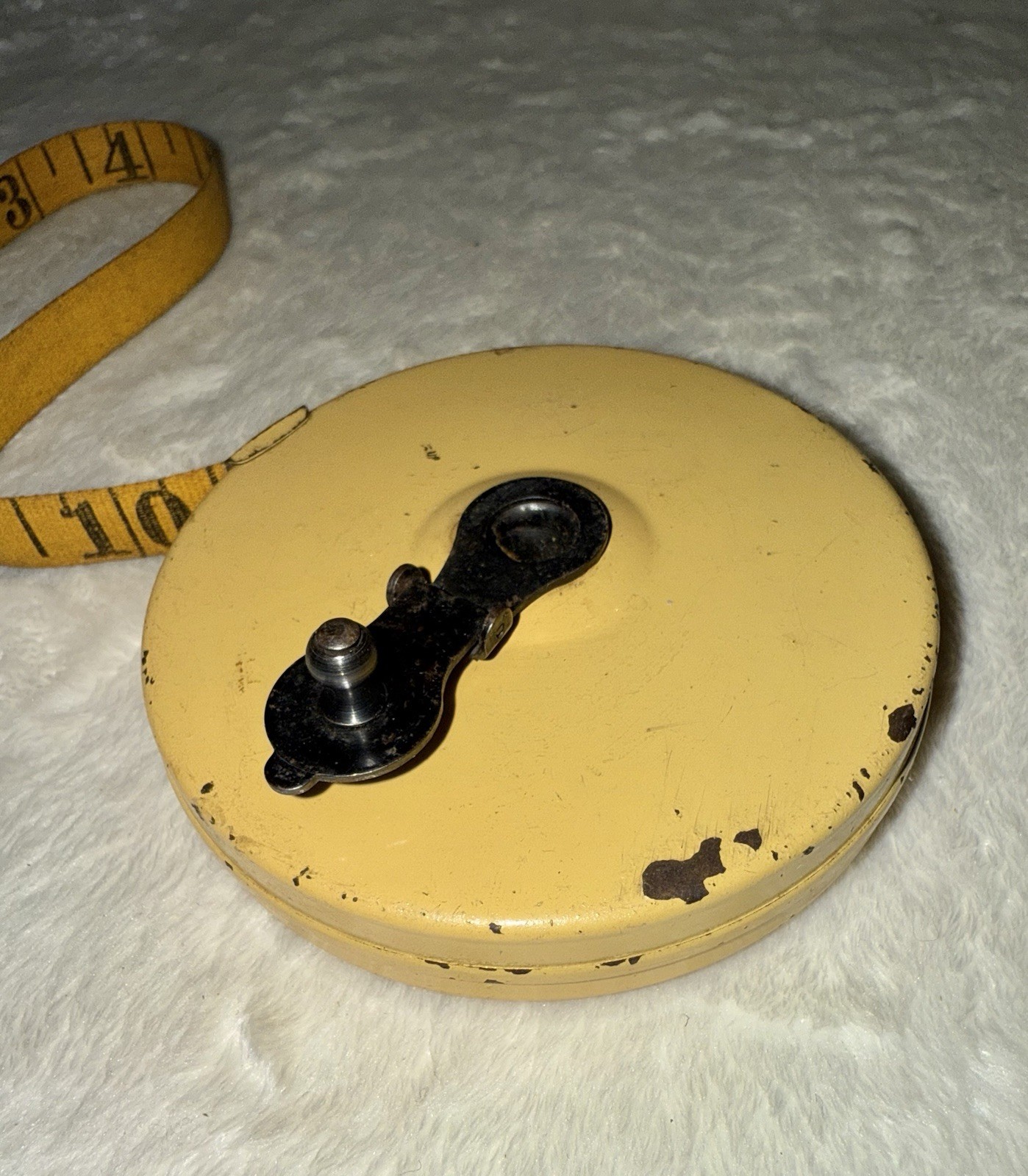 Antique LUFKIN Metal Hand Crank Tape Measure, Fabric Tape (Older Style) 50 Feet