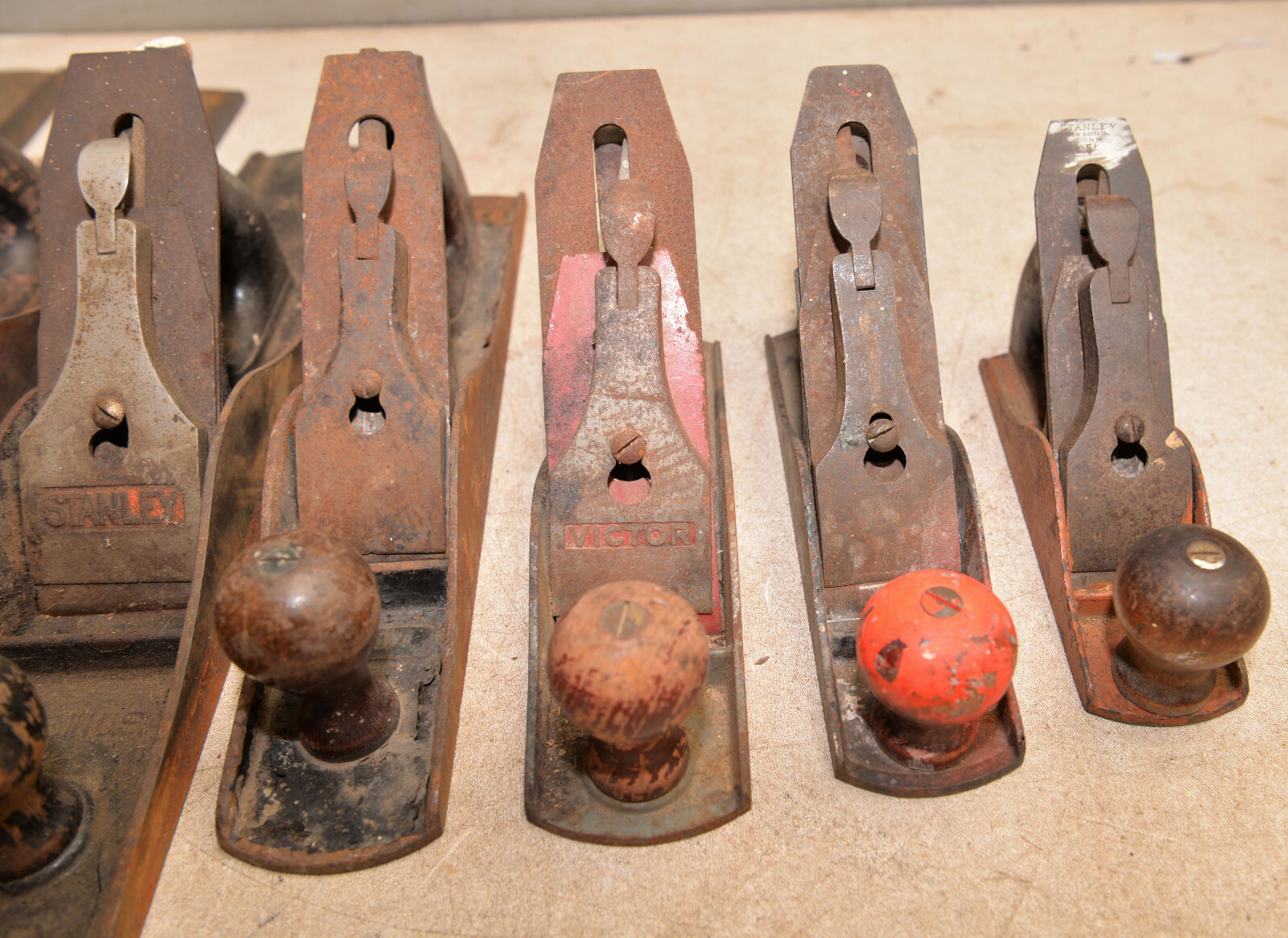 Woodworking plane lot No 8, 7, 6, 5, 4, 3, # 2 Stanley more collectible lot P1