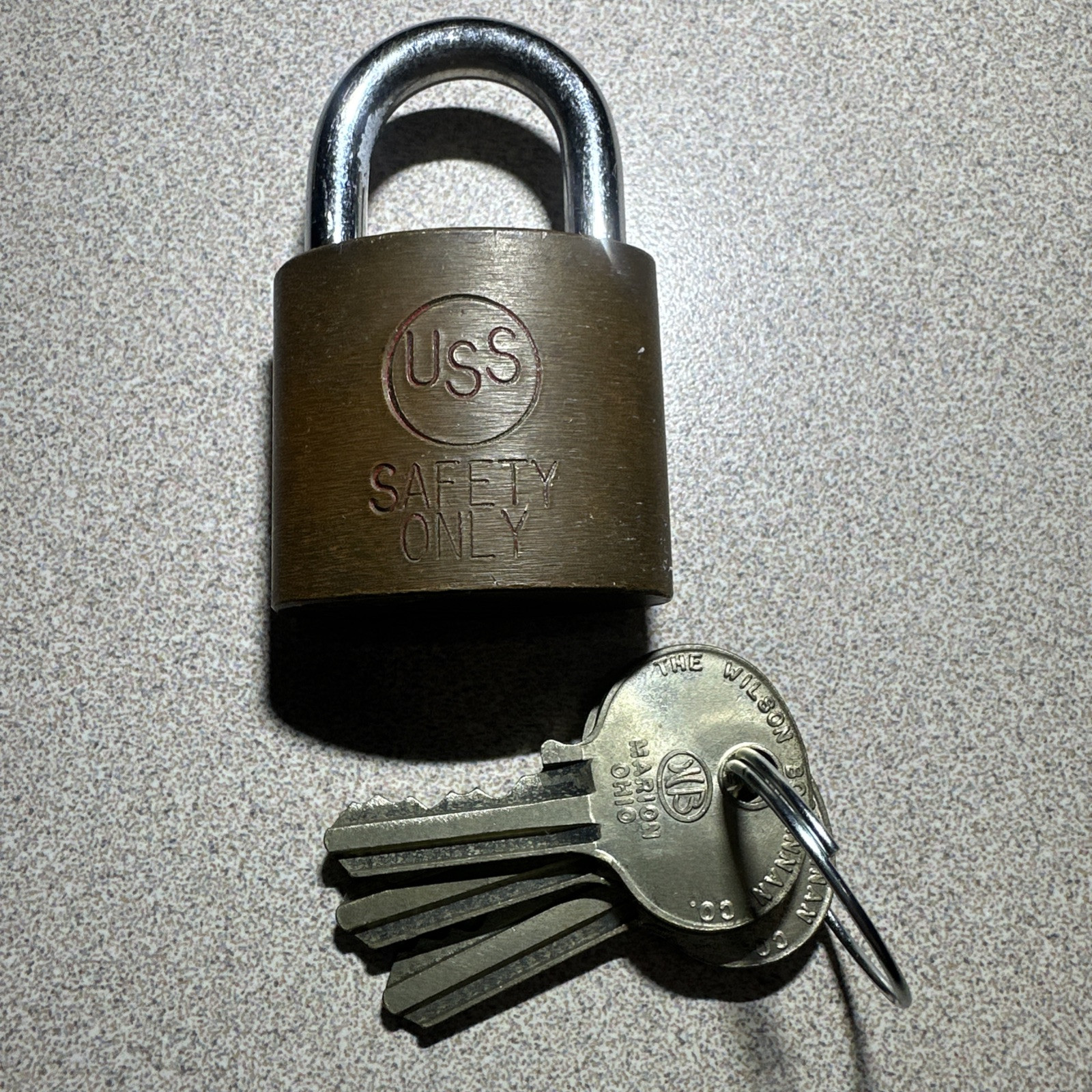 Wilson Bohannan WB Brass Padlock w/ USS U.S. Steel