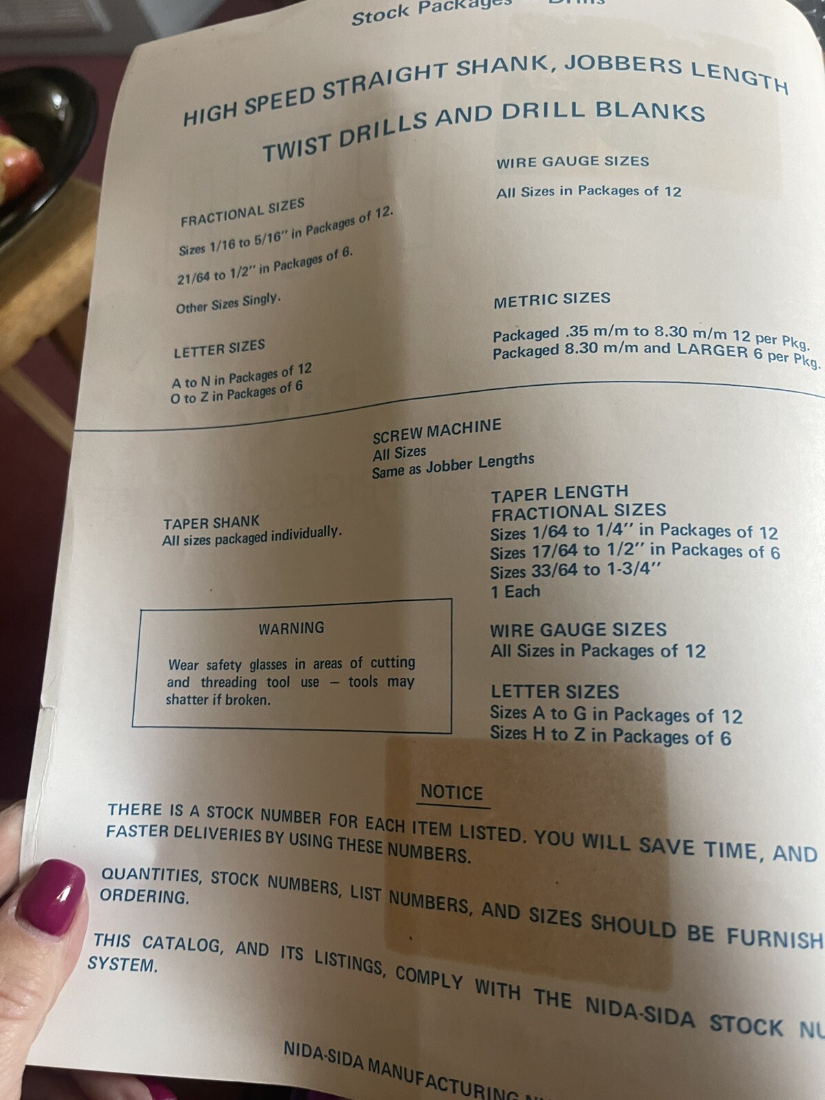 Precision Twist Drill Machine Co Drills List Price Schedules November 21, 1977