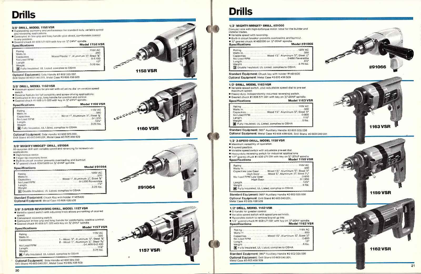 Power Tools Vintage 1985 Catalog Robert Bosch Corp Sanders Routers Drills Saws