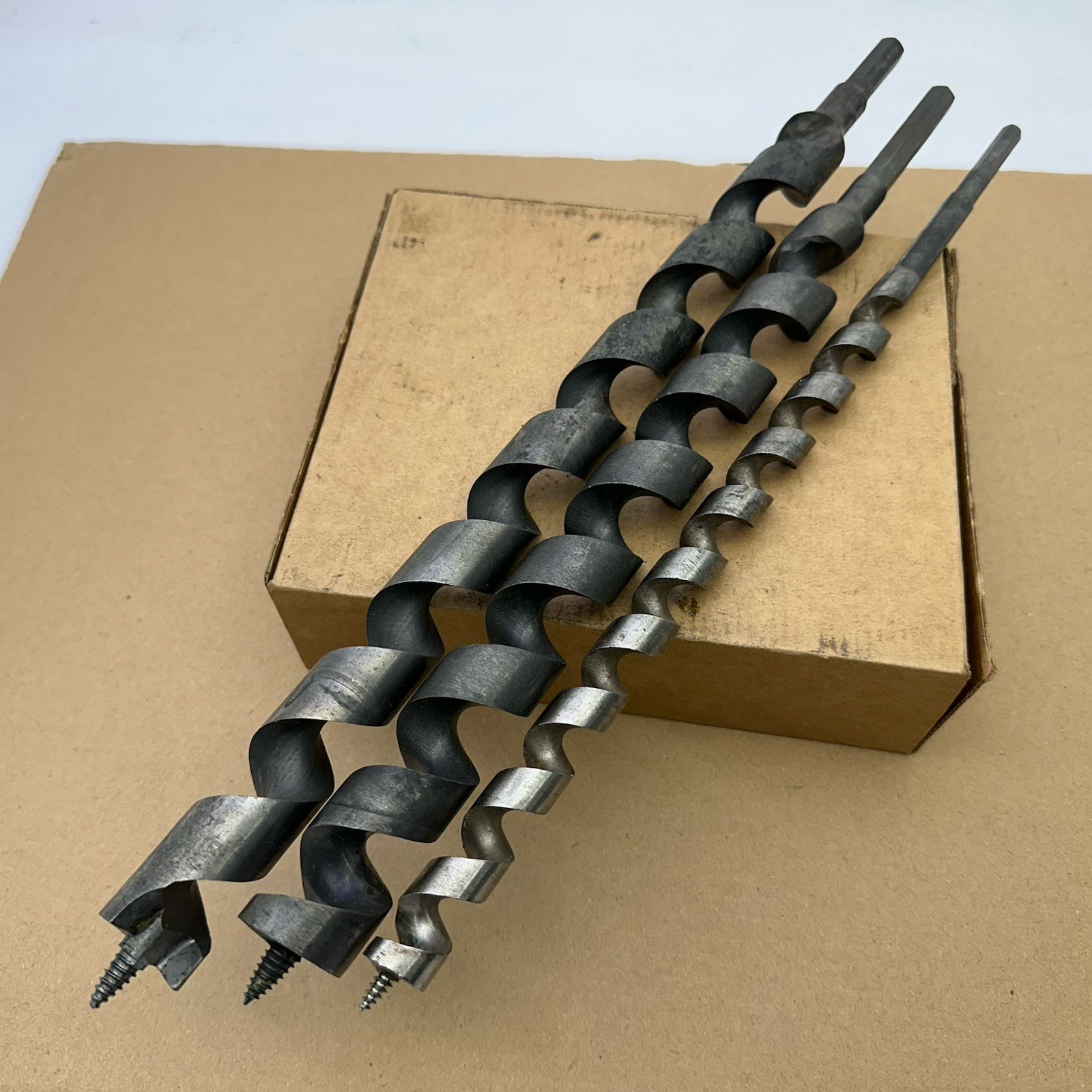 Rare Vintage Lot 3 GREENLEE Ships Auger Drill Bit 12/14/16” Length 3/4” To 1-1/4