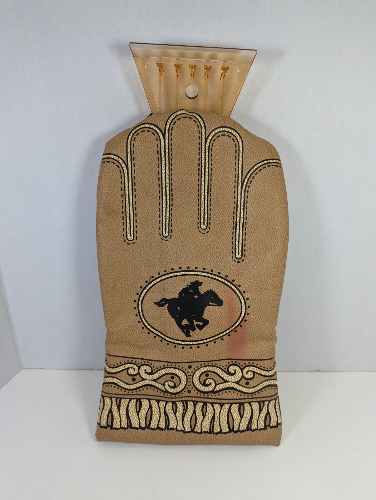 Wild West Ice Scraper Cowboy Horse Vintage Western Avon Glove (GOOD CONDITION)