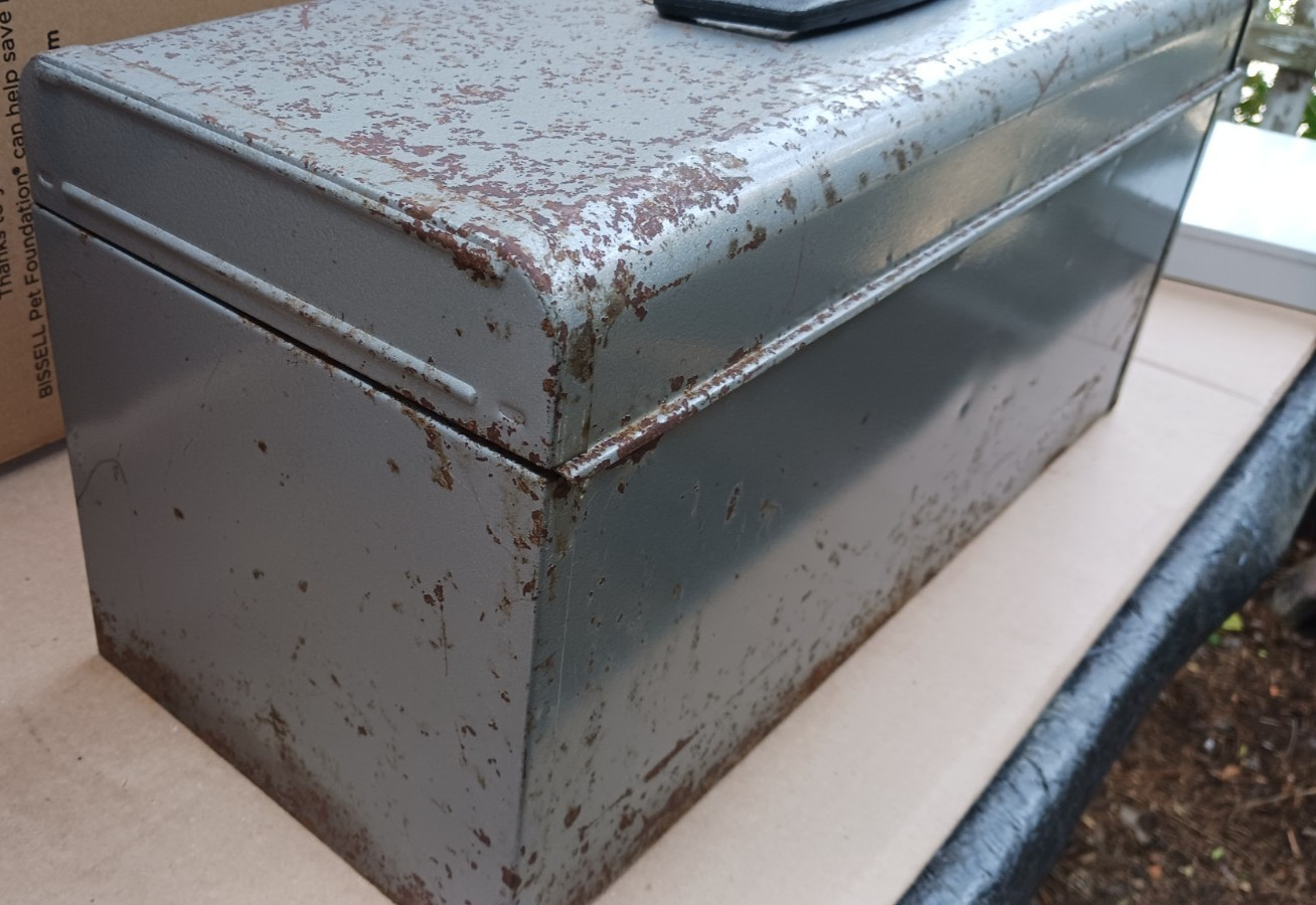 $30 Vintage Sears Craftsman Metal Toolbox 2 Drawer Portable Tool Chest some rust