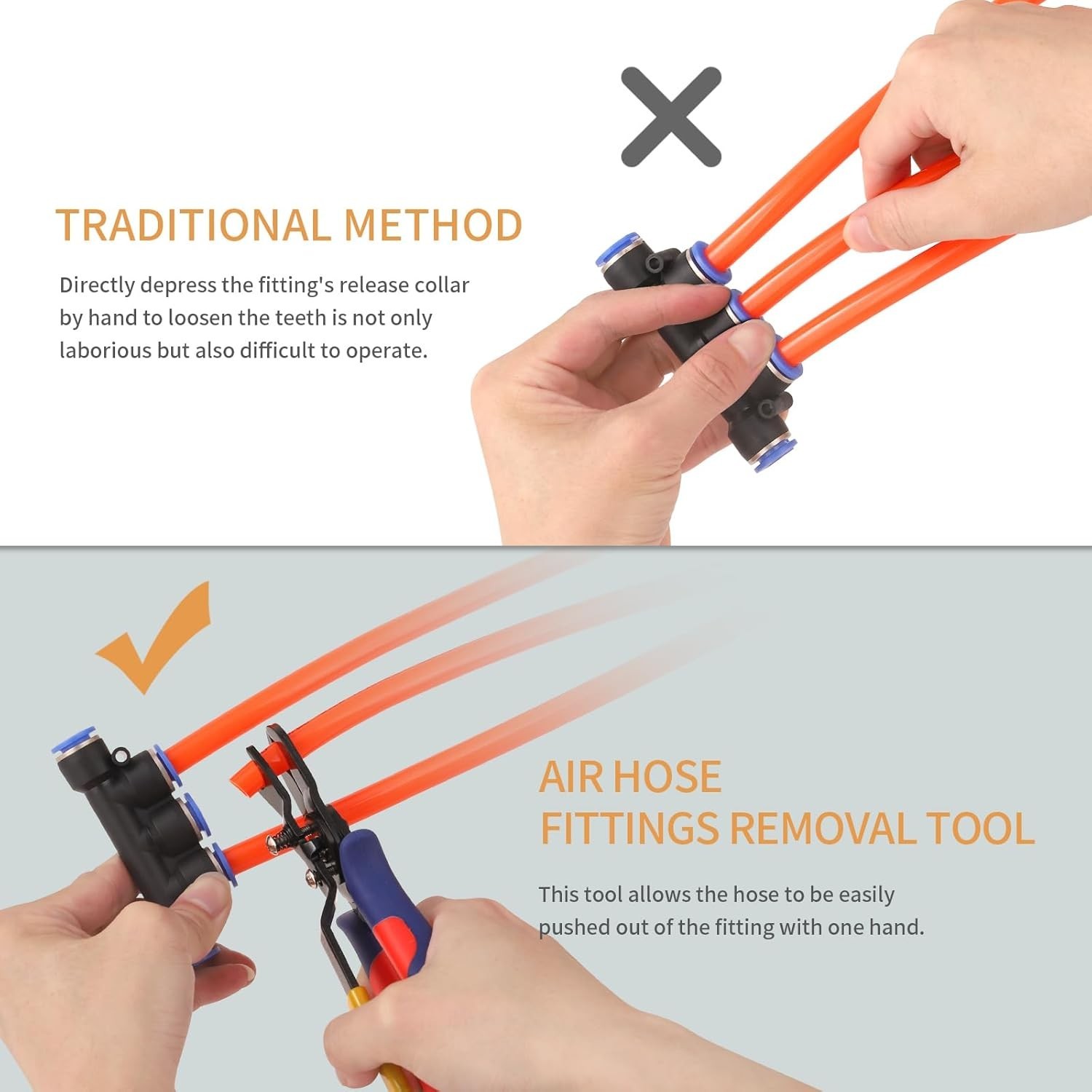 Air Line Pliers Push to Connect Fitting Disconnect Tool for 3/8″ 1/2″ P