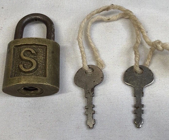 “S” Slaymaker Vintage Lock With Two Working Keys