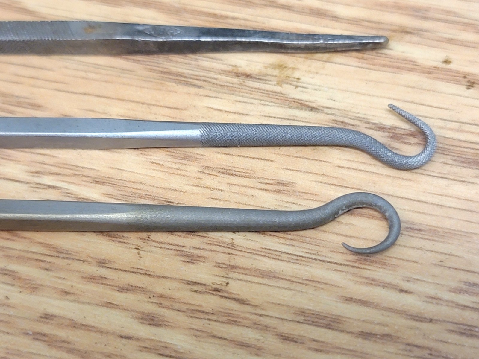 Vintage Nicholson Swiss Pattern XF Needle File Set & 6″ Riffler Hook Flat Files