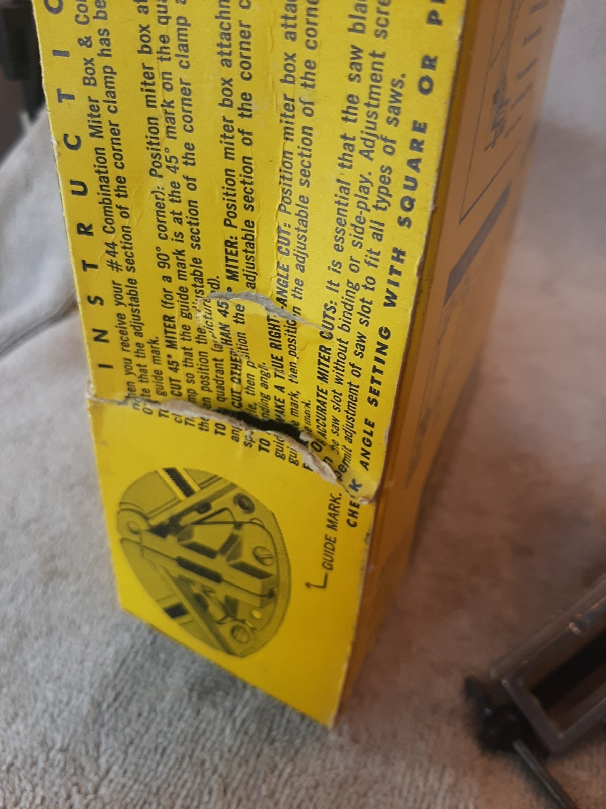 Vintage ADM Adjustable Combination Miter Box & Corner Clamp No. 44, USA, w/box