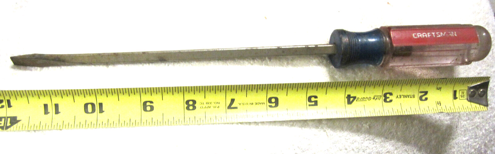 41578 ad Craftsman 1/4″ square shank straight flat tip screwdriver VTG tool USA