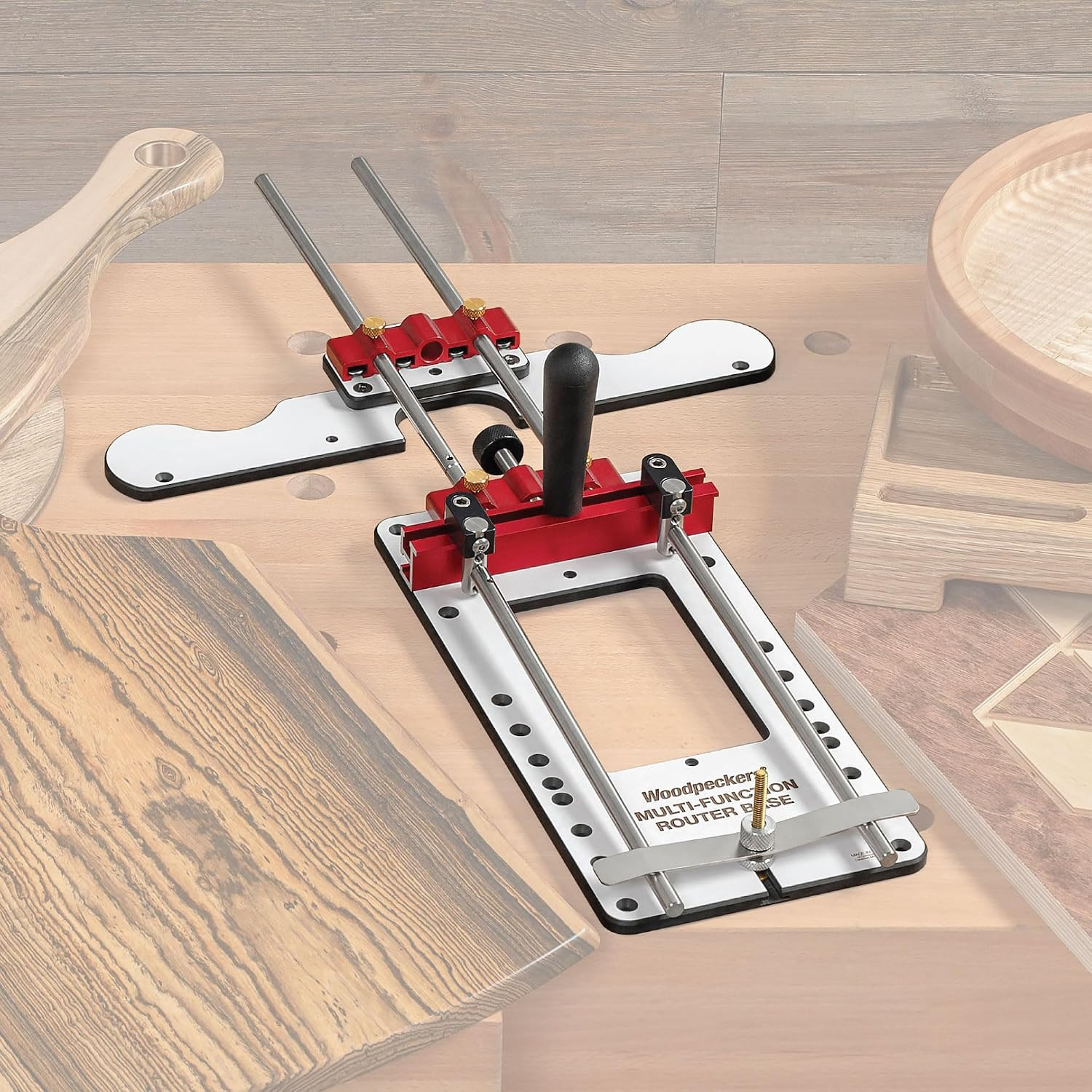 Woodpeckers Multi-Function Router Base 10mm & 1/4″ Guide Rods