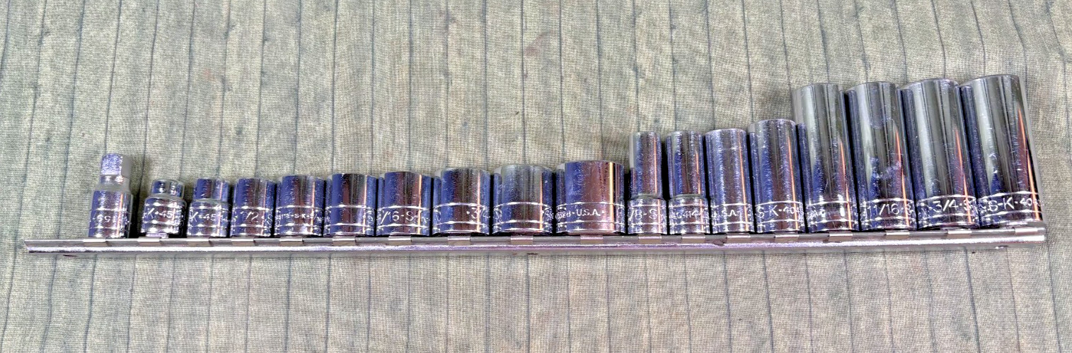 S-K SK Tools (18) Pc. 3/8″ Drive SAE Socket Set – U.S.A.