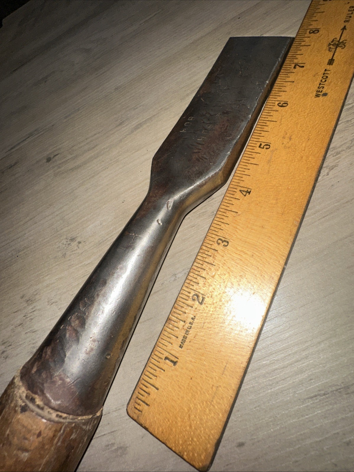 Antique Beveled Chisel, Unknown Maker. 1lb. 3oz. High Quality Steel!
