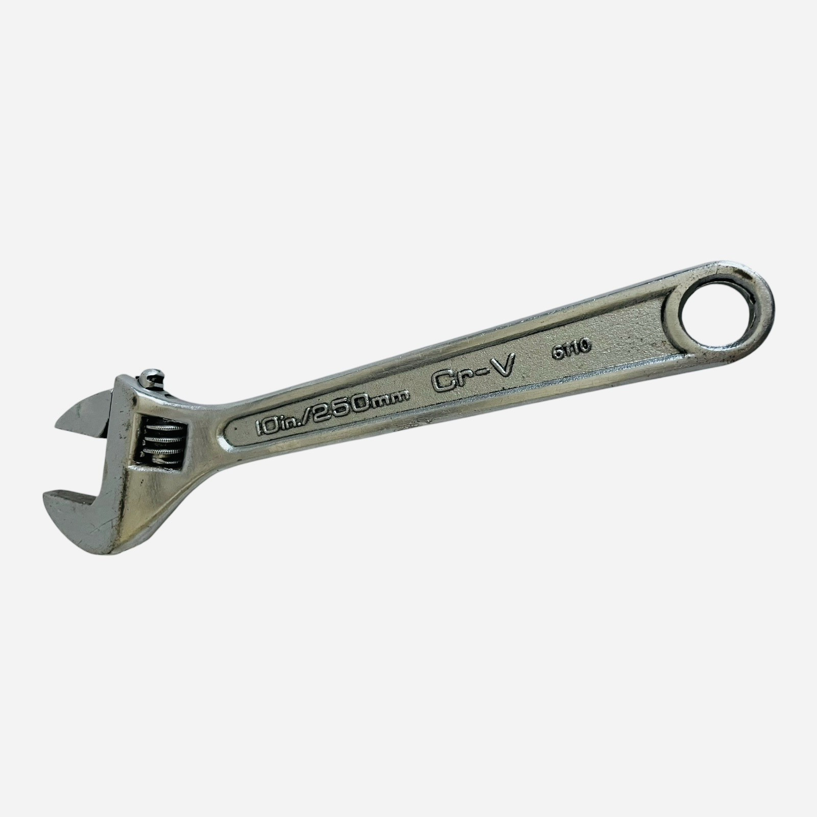 Vintage Heavy Duty 10″ 250mm Cr-V Adjustable Wrench 6110 Chrome Vanadium G+