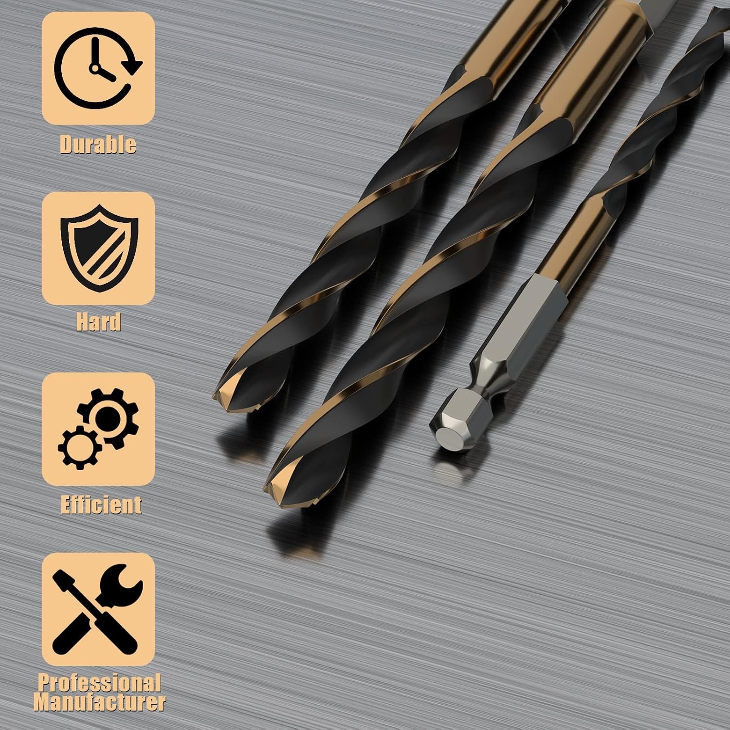 Hex Shank Cobalt Metric Drill Bit Set 15 PCS (1.5mm-8mm), Quick Change High Spee