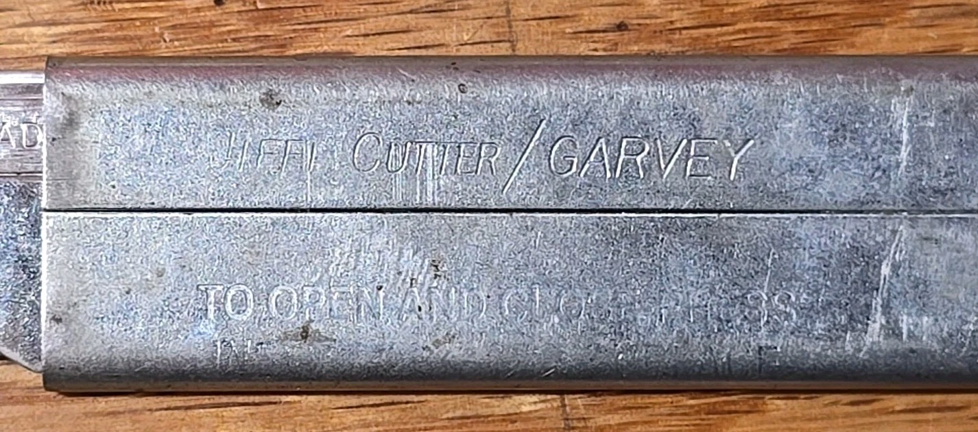 Vintage Garvey Jiffi Cutter Metal Utility Box Knife w/ USA Blade Pack