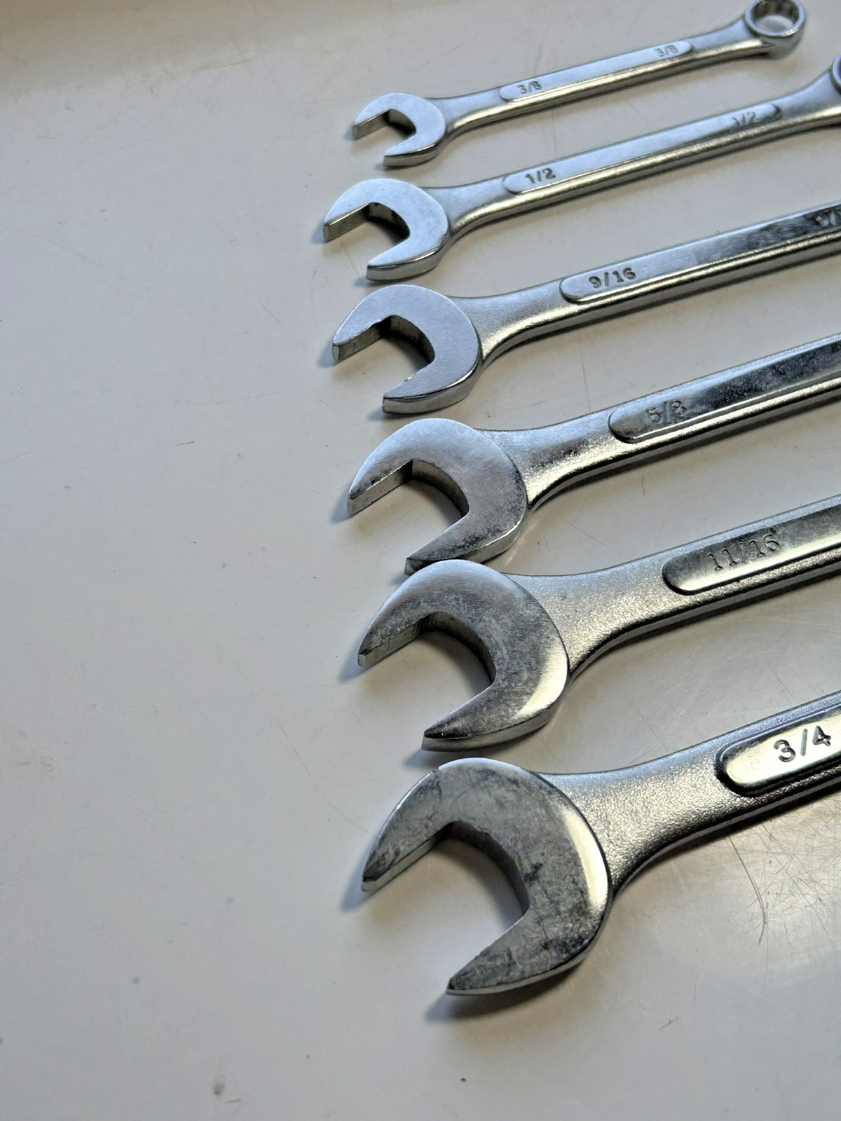 6 Piece Imperial Combination Spanner Set Chrome Vanadium 1/2″ to 3/4″ Very Nice