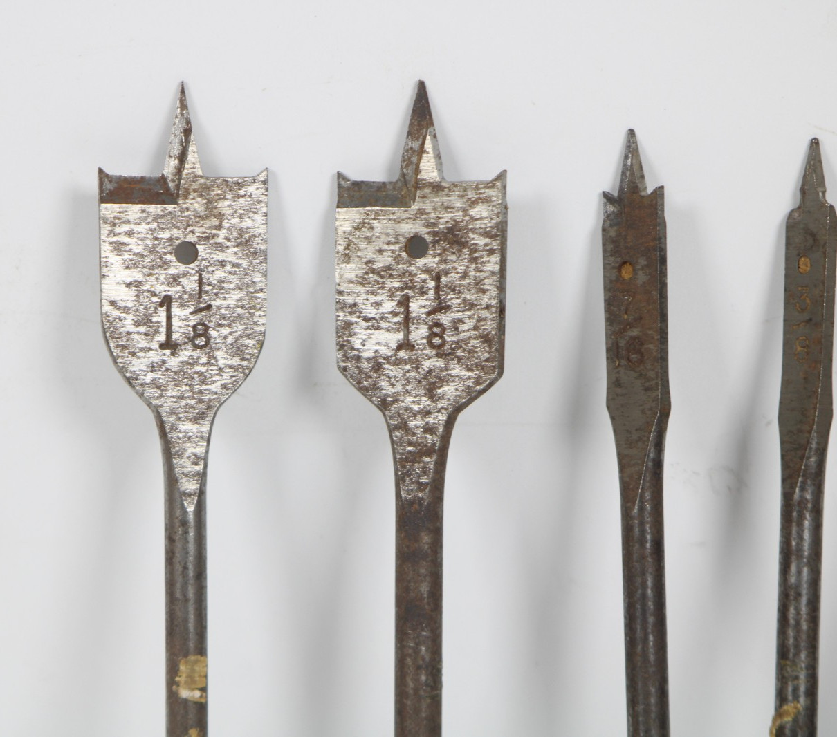 Lot of 7 Pcs Vintage Assorted Size Center Bits Woodworking Drill Bits Inv#MX148