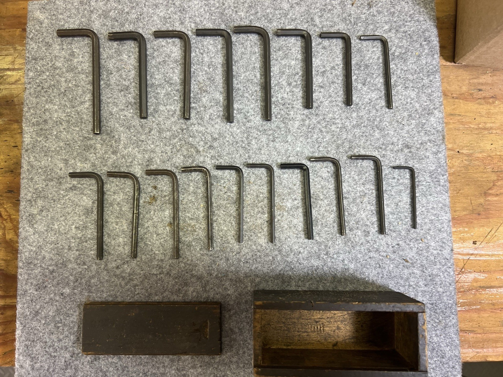 Vintage Reiff & Nestor Co. Chester PA Hex Key Allen Wrench Set Wood Box Complete
