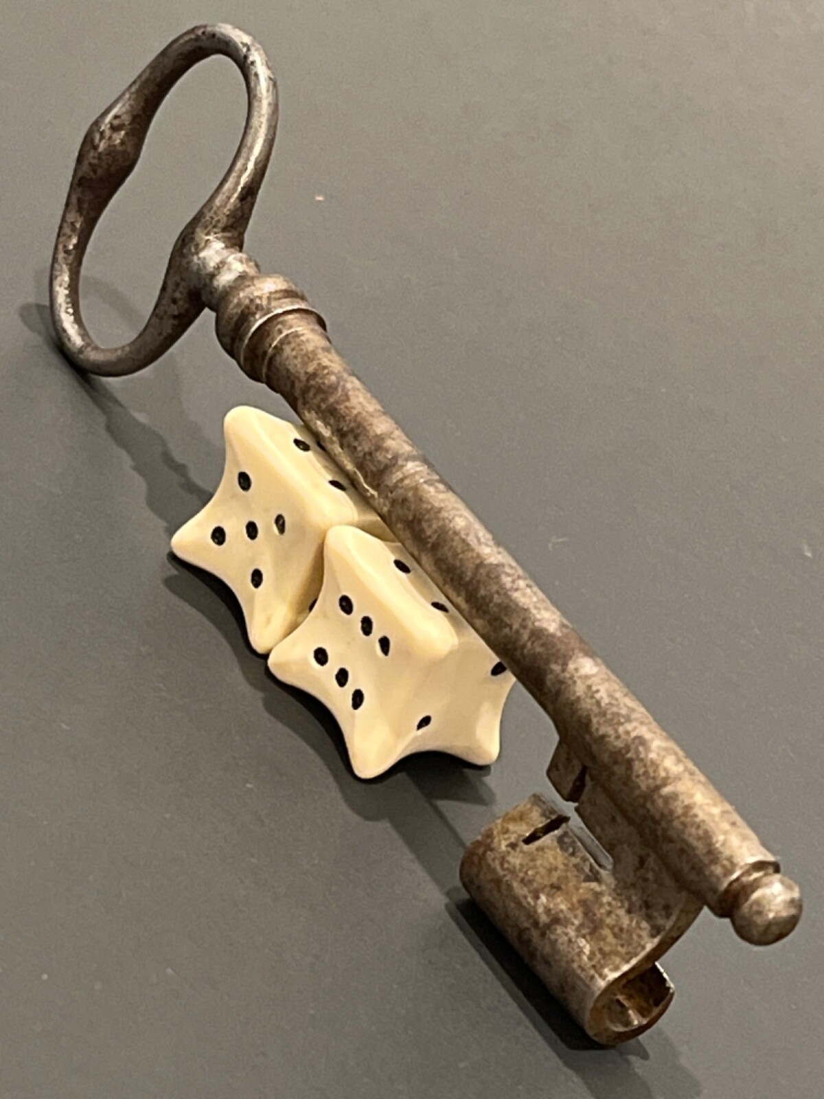Georgian French wrought iron cross bit church key 082224bBAZFG