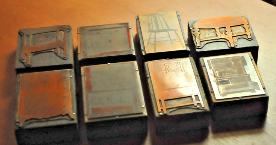 Vintage Industrial Printing Blocks Lot – Metal Relief Letterpress Plates – Large