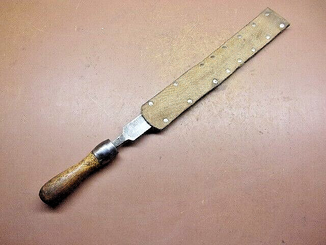 Unique 3/4″ Straight Edge Chisel Made from a File 17 1/2″ Long w/Sheath LQQK!