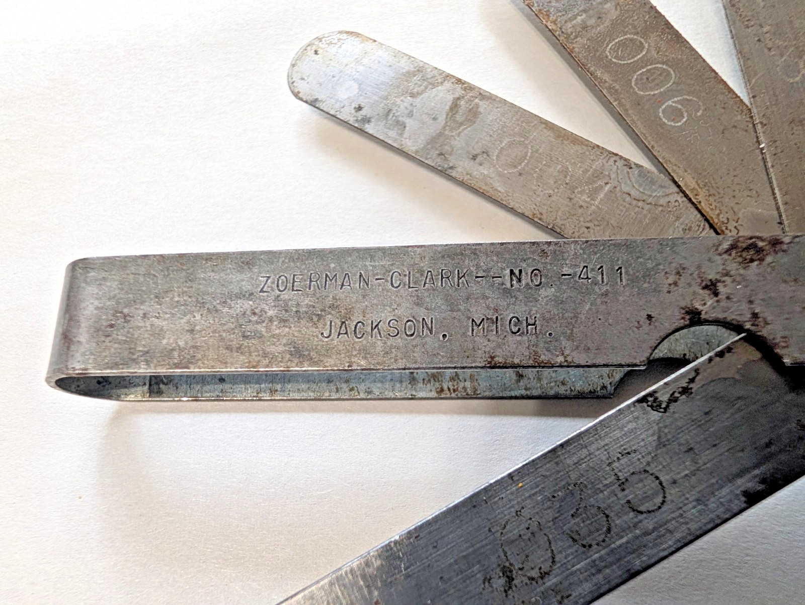 Vintage Zoerman Clark No. 411 Gap Feeler Gauge – Jackson, Mich – Made in USA