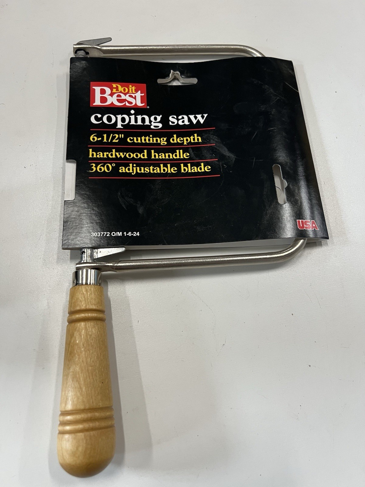 Do It Best 303772 Coping Saw 6-1/2″ Cutting Depth Hardwood Handle 360 Degree Adj