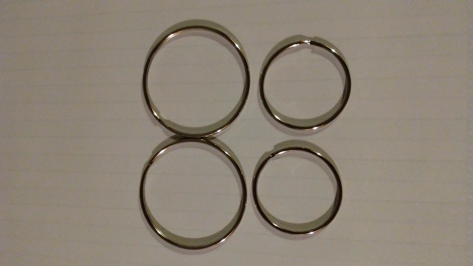 TWO EXTRA LARGE LUCKY LINE 3″ SPLIT KEY RINGS & TWO LARGE 2″ SPLIT KEY RINGS