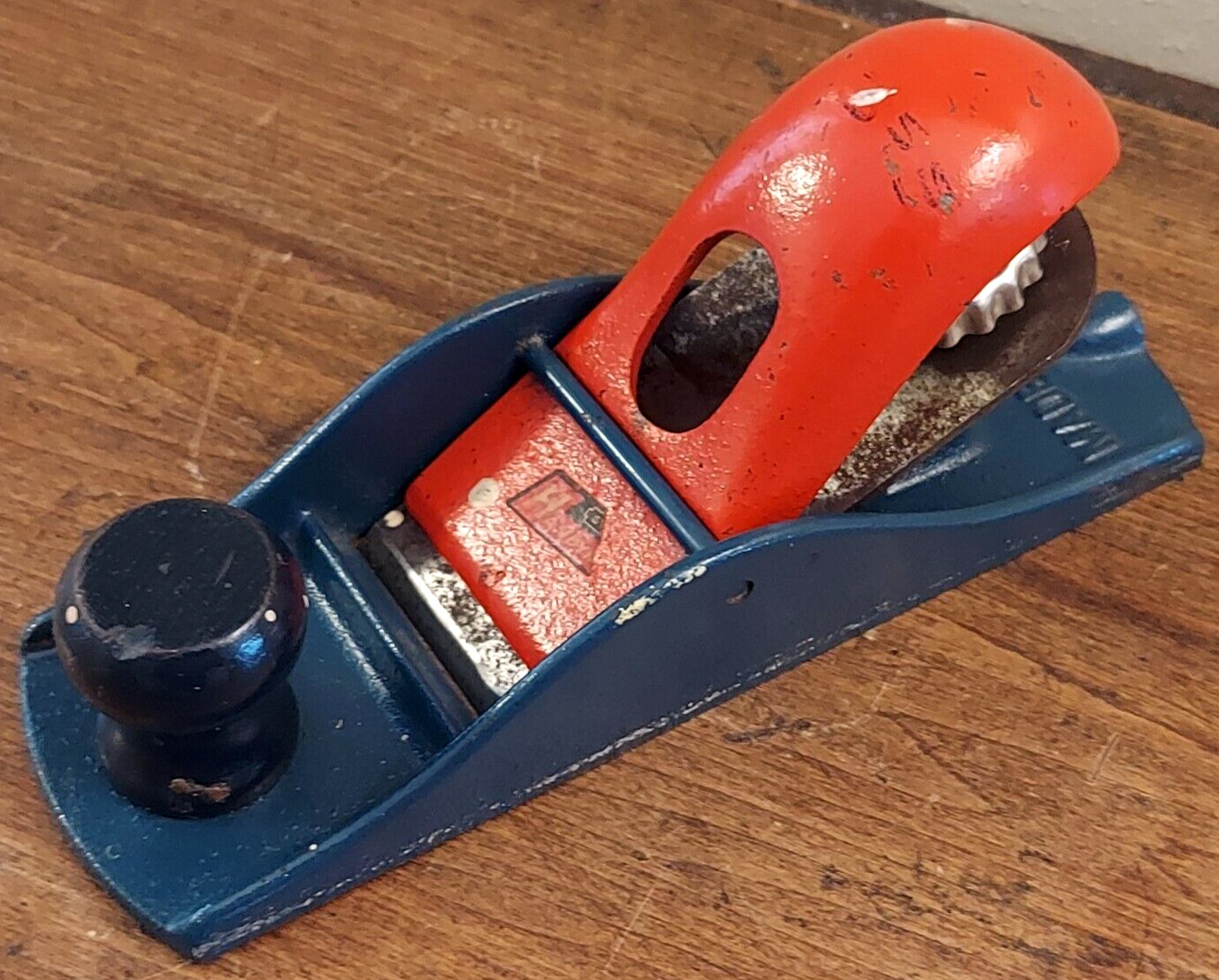 VINTAGE Stanley Handyman H1247 Block Plane USA RED & Blue Made in USA
