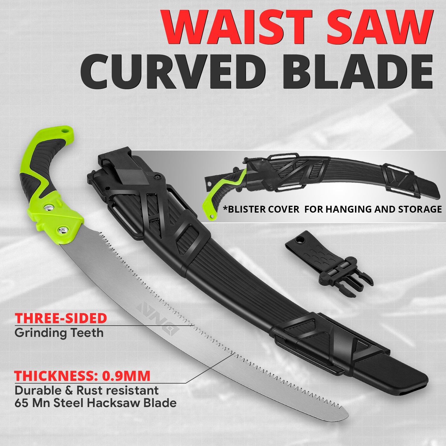 15.5 inches Curved Blade Hand Pruning Saw Gardening Woodworking w/ Scabbard