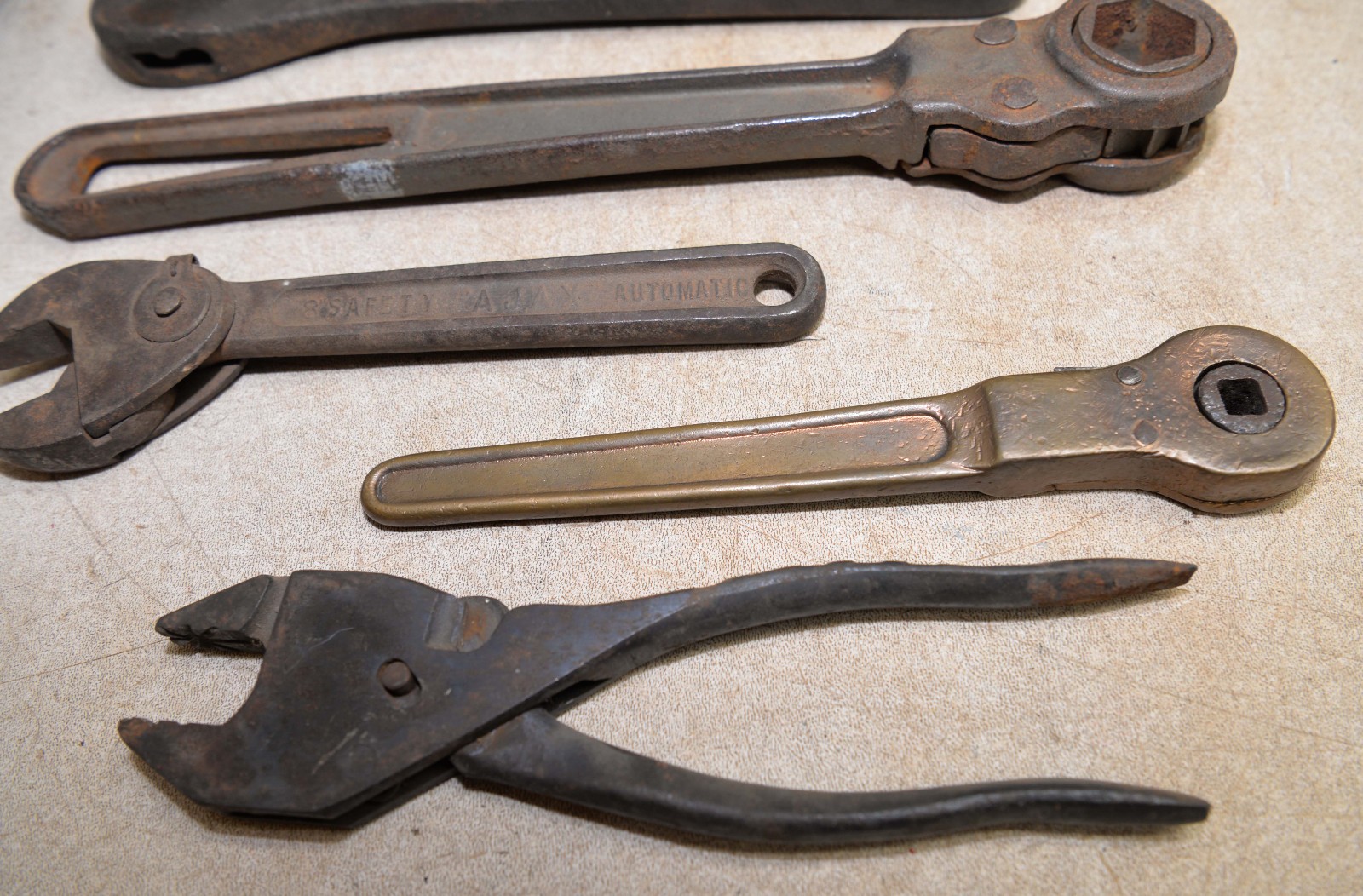Antique wrench lot Demuth Silo Ajax Foster brass Eifel plier B & C tool lot