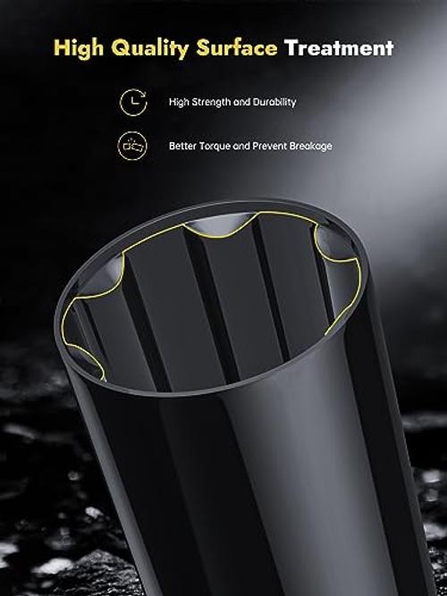 2pcs 6 Point Spline Lug Nuts Socket Key Tool – for 6 Spline Black 2 Packs