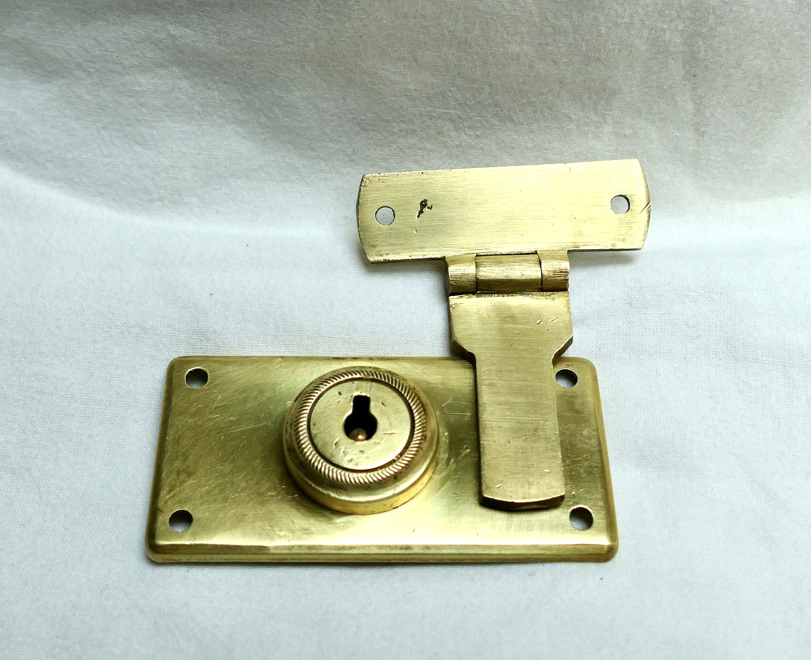NOS Vintage Brass Luggage Lock Slide to UnLock with Hasp-no Key