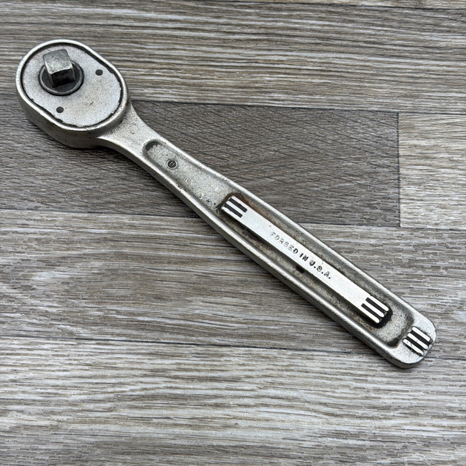 Vintage 1940s Craftsman 1/2” Ratchet Marked “U” USA – RARE Model by Plomb