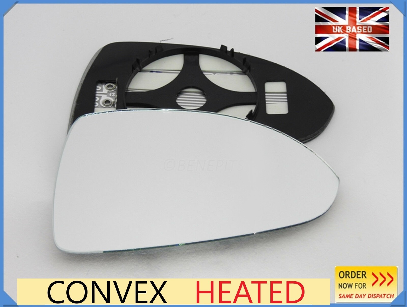 Heated Wing Mirror Glass For Vauxhall Corsa 2006-2019 Convex Right Side