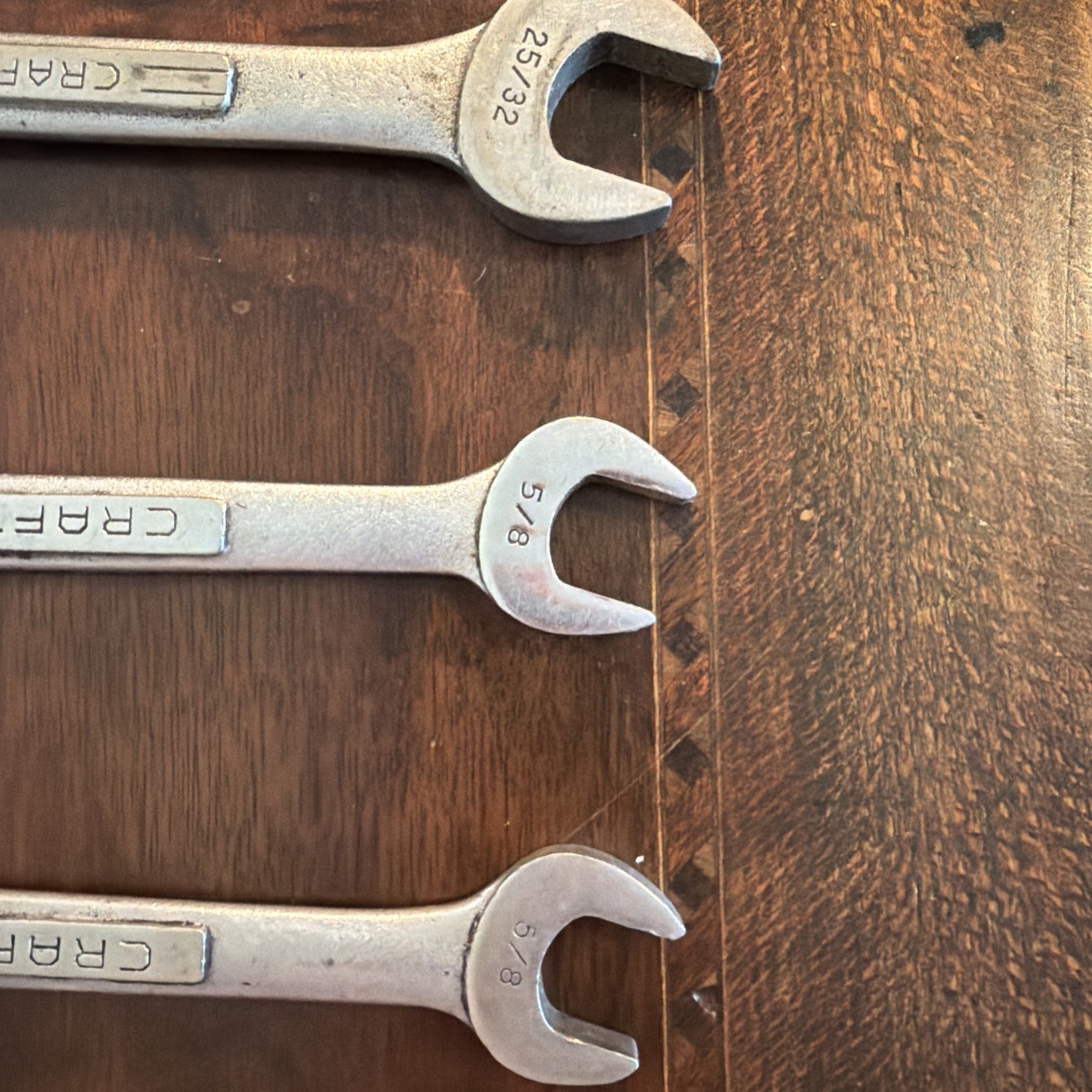 Craftsman V-Series 3/4 5/8 13/16 25/32 7/8 15/16 1 Open-End Wrench Set Of 5 USA