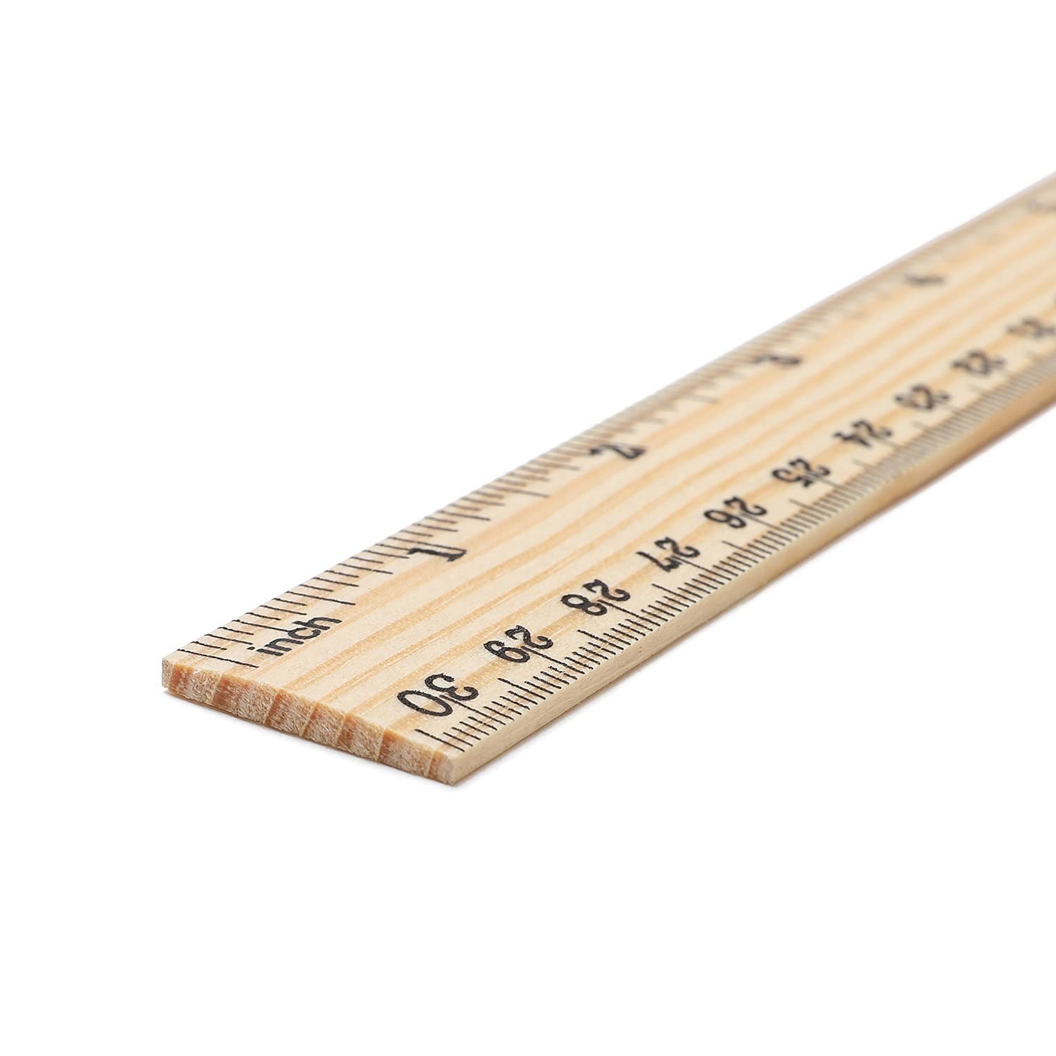Precision 60 Pack 12-Inch Double-Sided Wooden Rulers for Classroom & Office Use