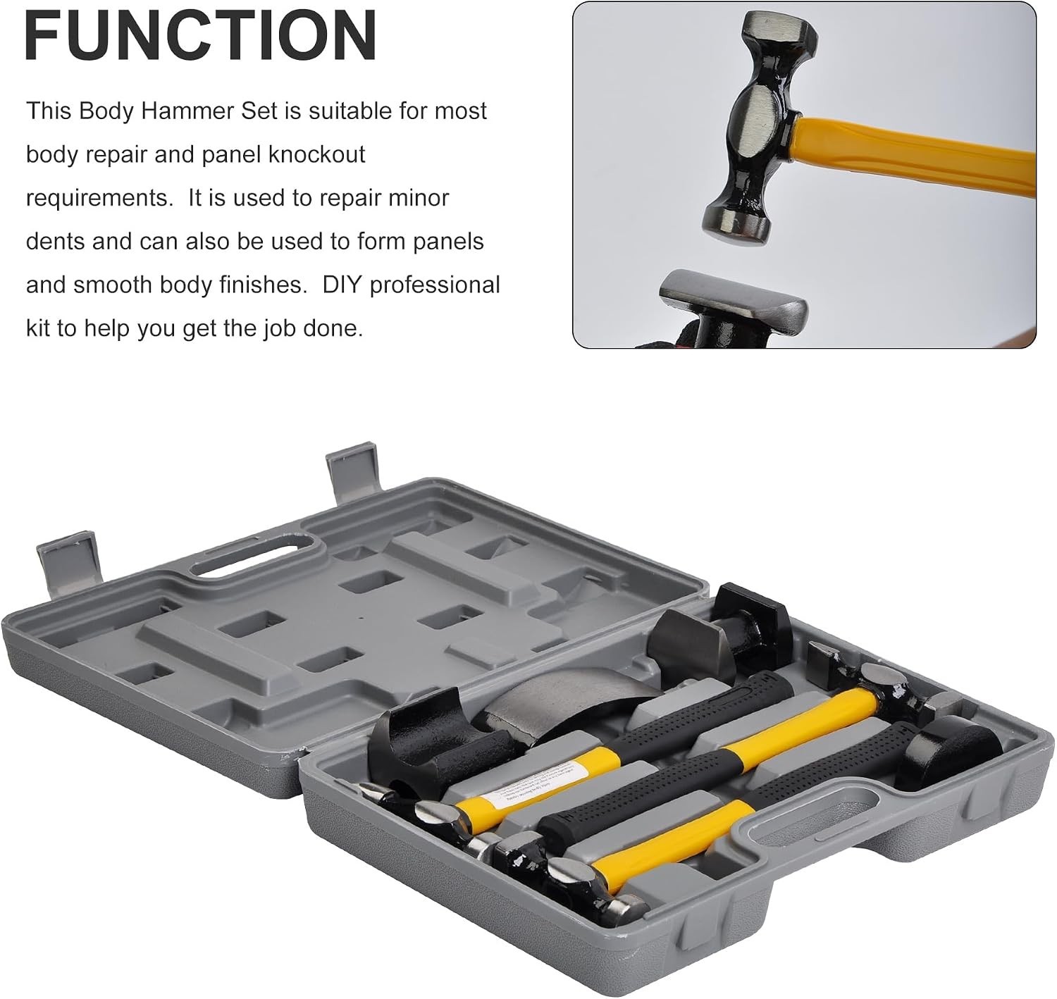 Auto Body Shaping and Forming Repair 7-Piece Kit – Fender Roller Fixer Dent Remo