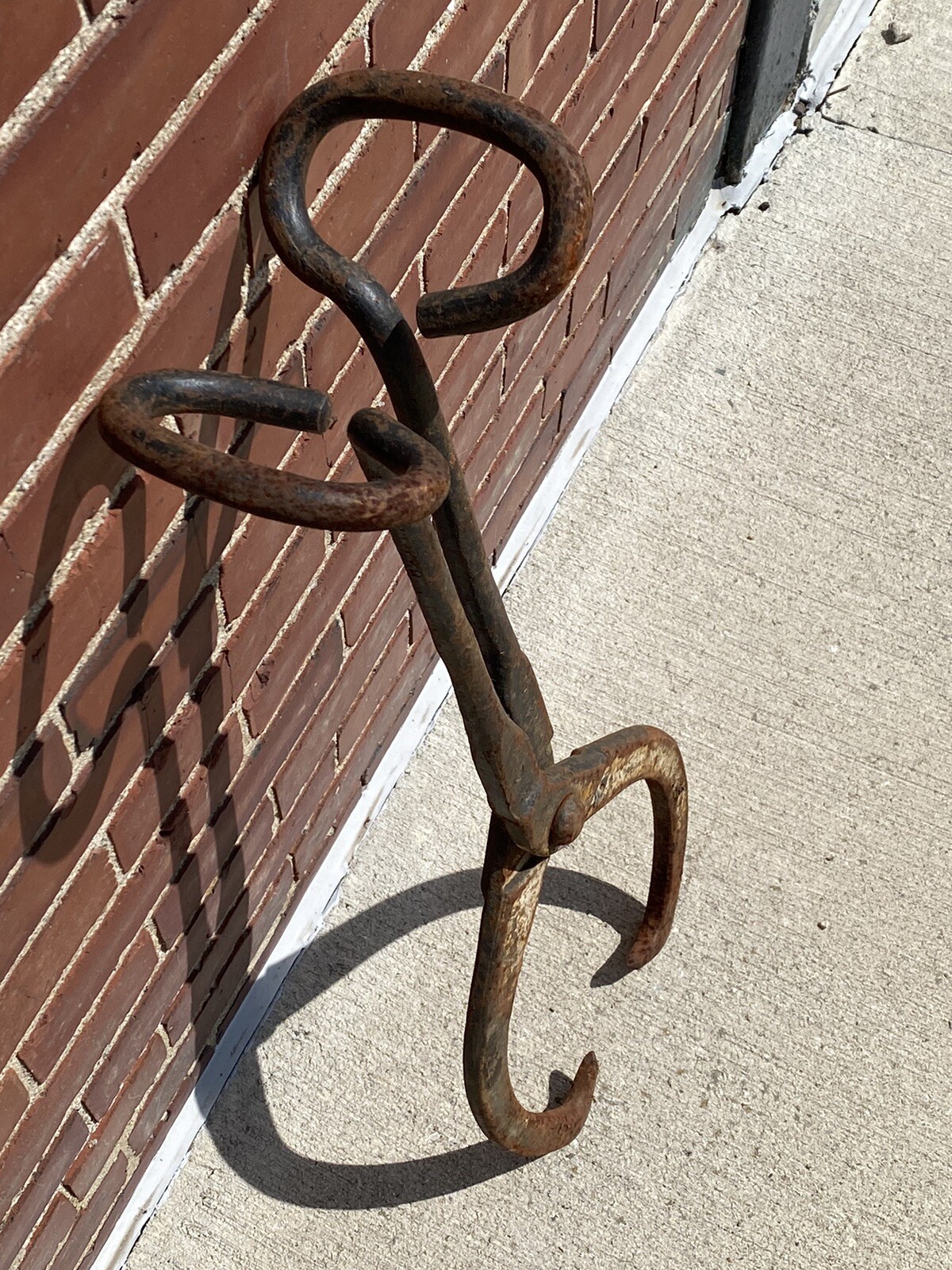 Antique Maine Logging Tongs Hand Forged Log Grabber, RePurp TOILET PAPER Holder