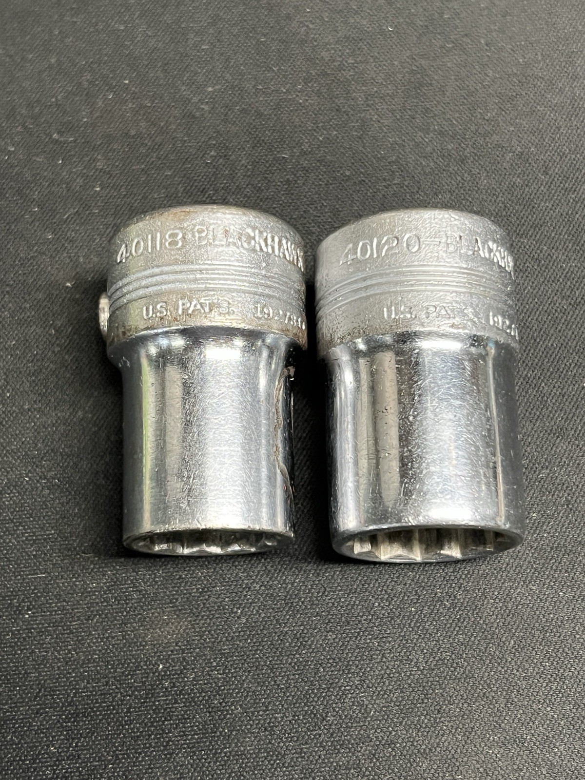 Blackhawk 1/2” Dr 12 Pt, 9/16”& 5/8” Sockets, 40118 & 40120, Push Button, USA