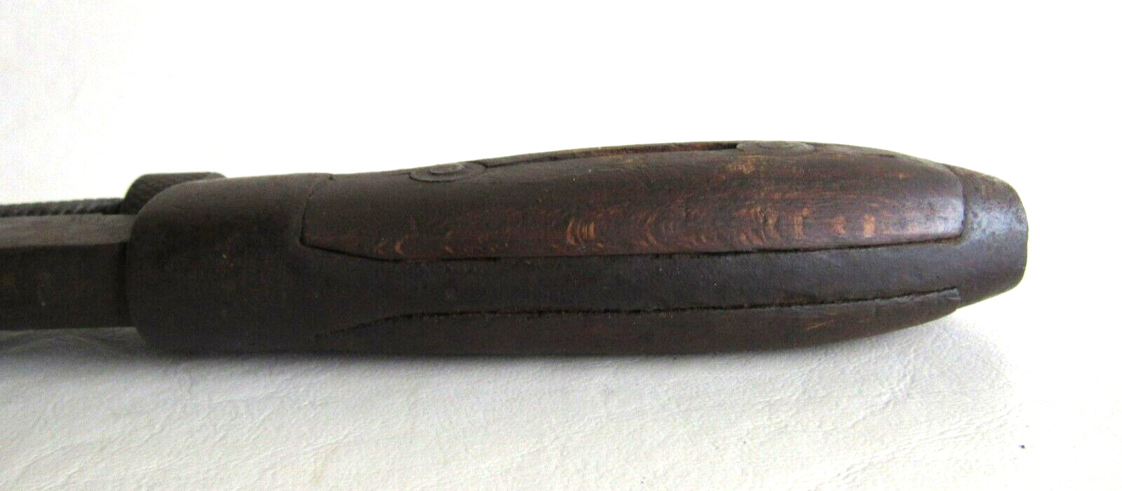 Vintage FULTON Adjustable Pipe Wrench, 12 Inches Long. Wood Handle